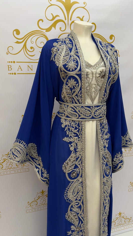 Kaftan_3_Pcs._Leaves_Design_With_Embroidery_Silver_Beads_maroon_ROYAL_BLUE_2