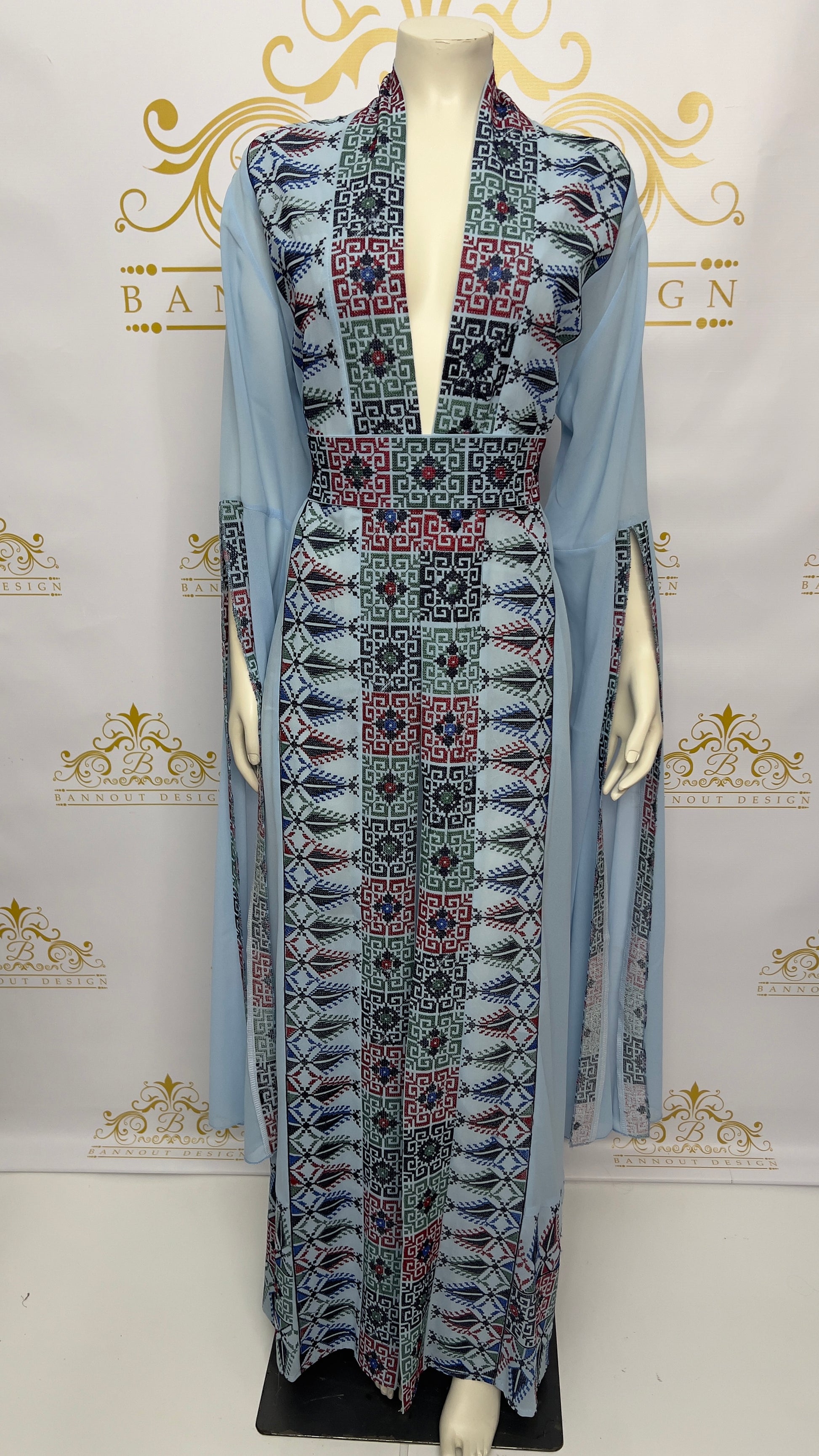 Embroidery Palestinian Thobe Cardigan Palestinian Abaya Thobe Cardigan