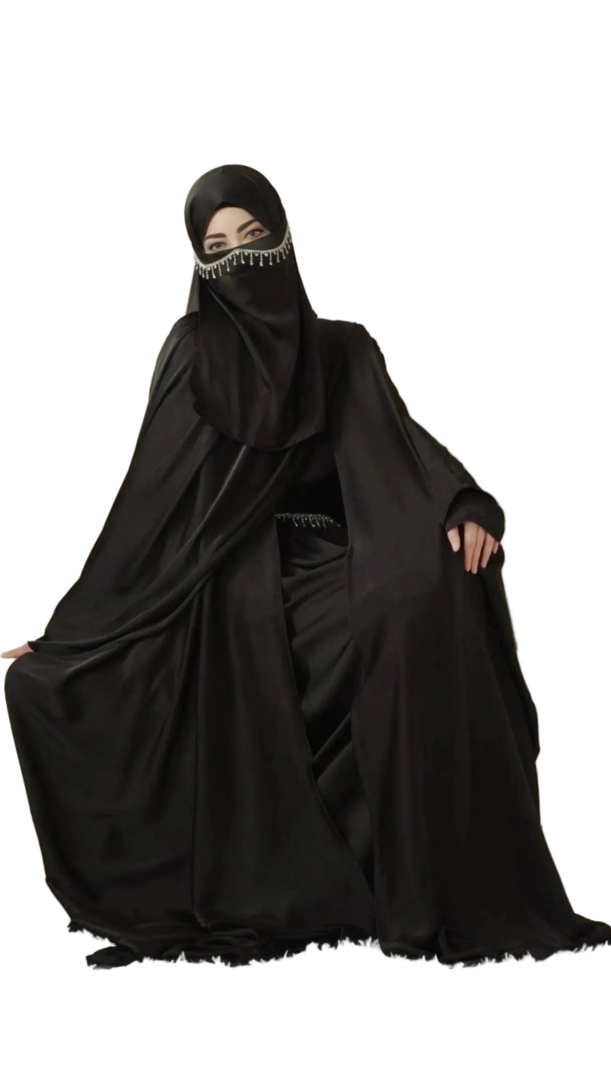 5-piece-set-butterfly-abaya-with-niqab-loose-full-cover-satin-abaya-moa019-405983