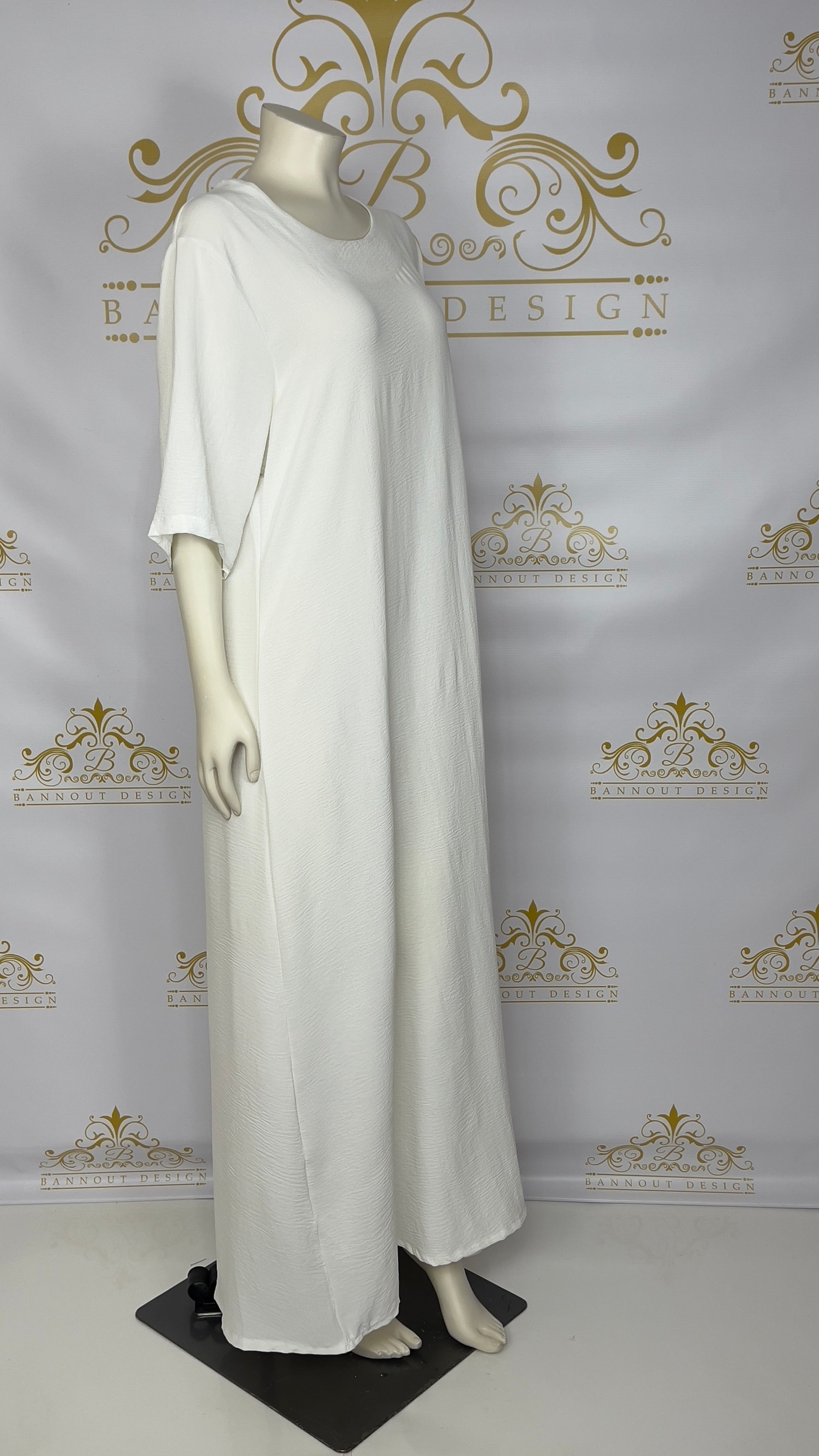 Elegant Women’s Open Abaya 2 Pcs Designed With Gold Rhinestone