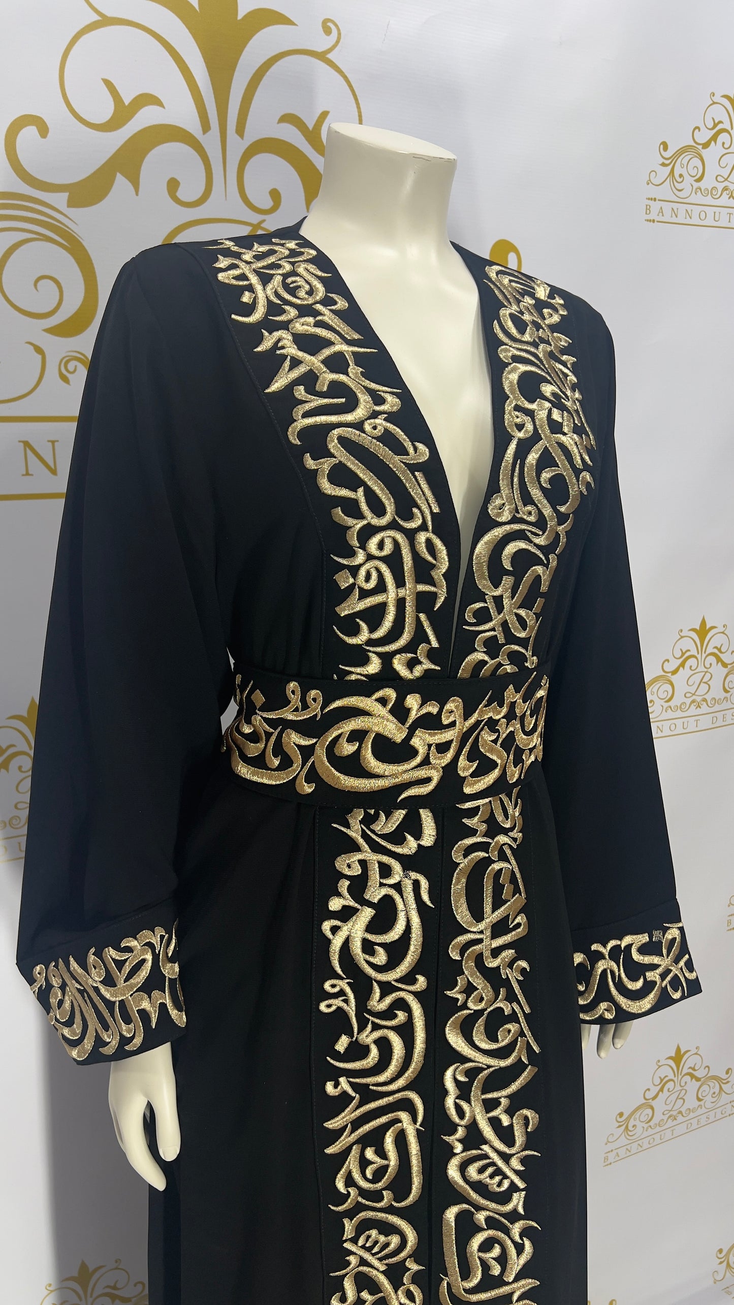 Embroidery_Open_Abaya_Bisht_Arabic_Letters_-_Black_Gold_9