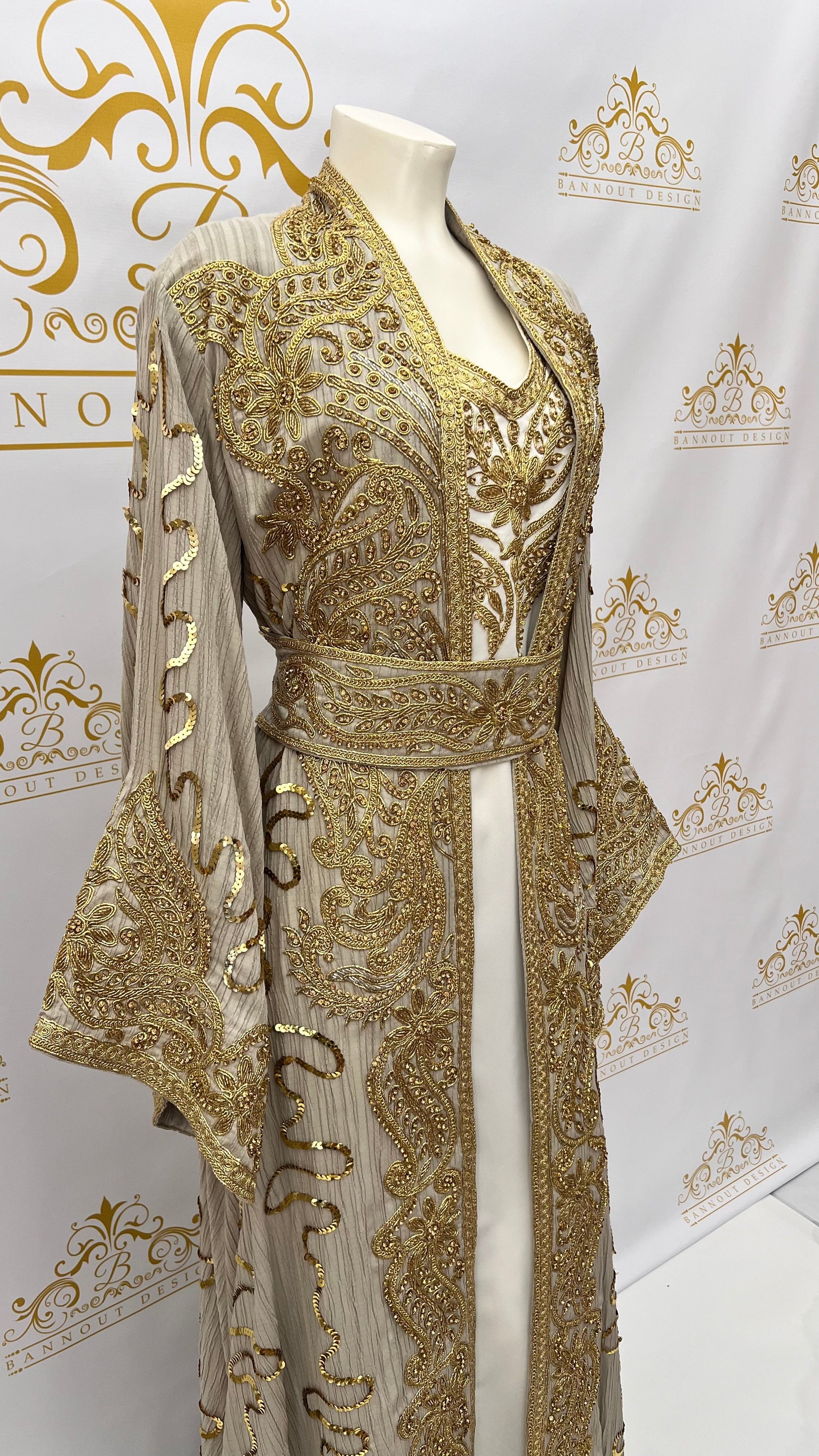 Fancy_Kaftan_Caftan_Abaya_Women_Dress_Party_Occasional_Embroidery_Beads_BEIGE_2
