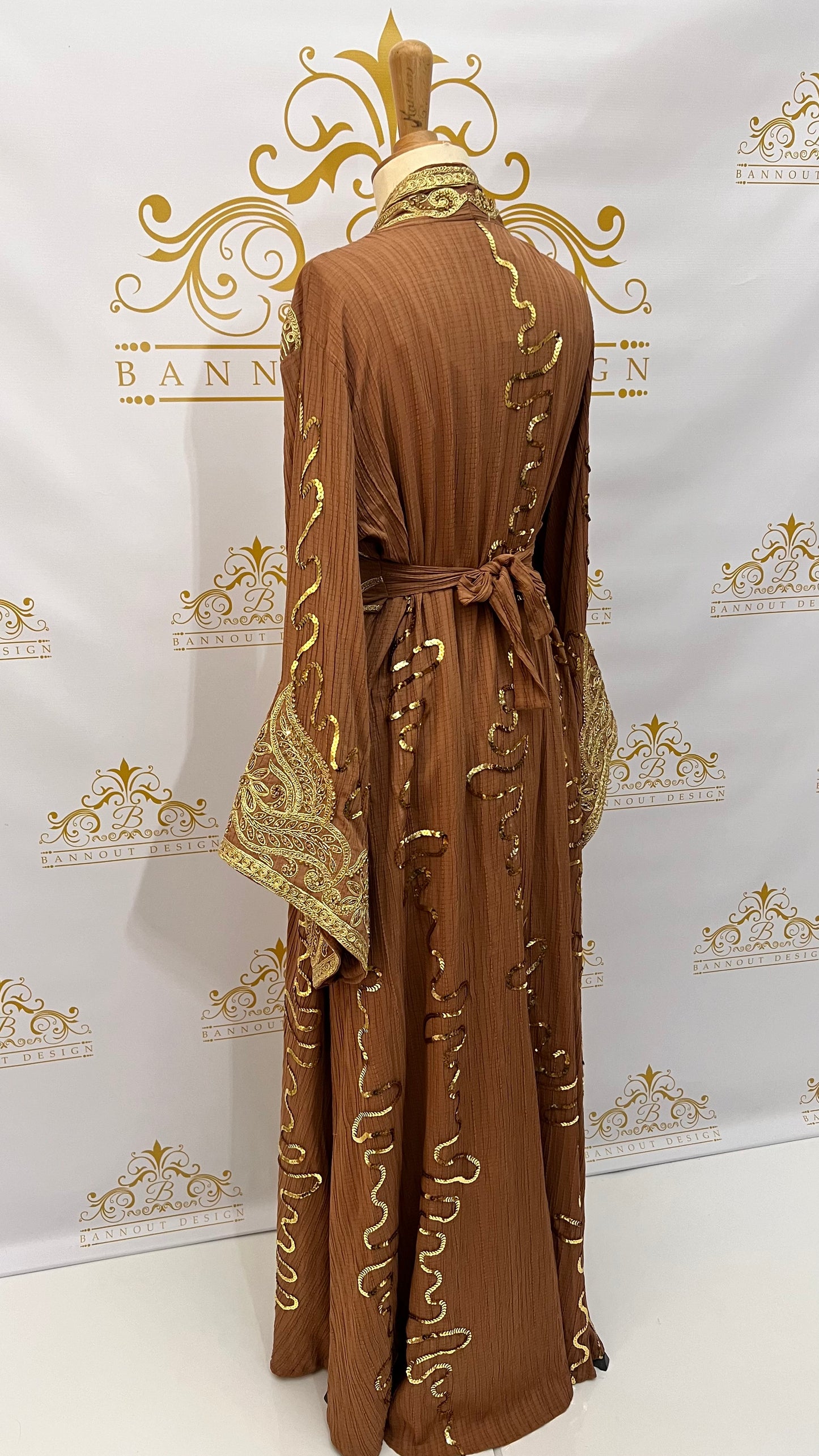 Fancy_Kaftan_Caftan_Abaya_Women_Dress_Party_Occasional_Embroidery_Beads_BROWN
