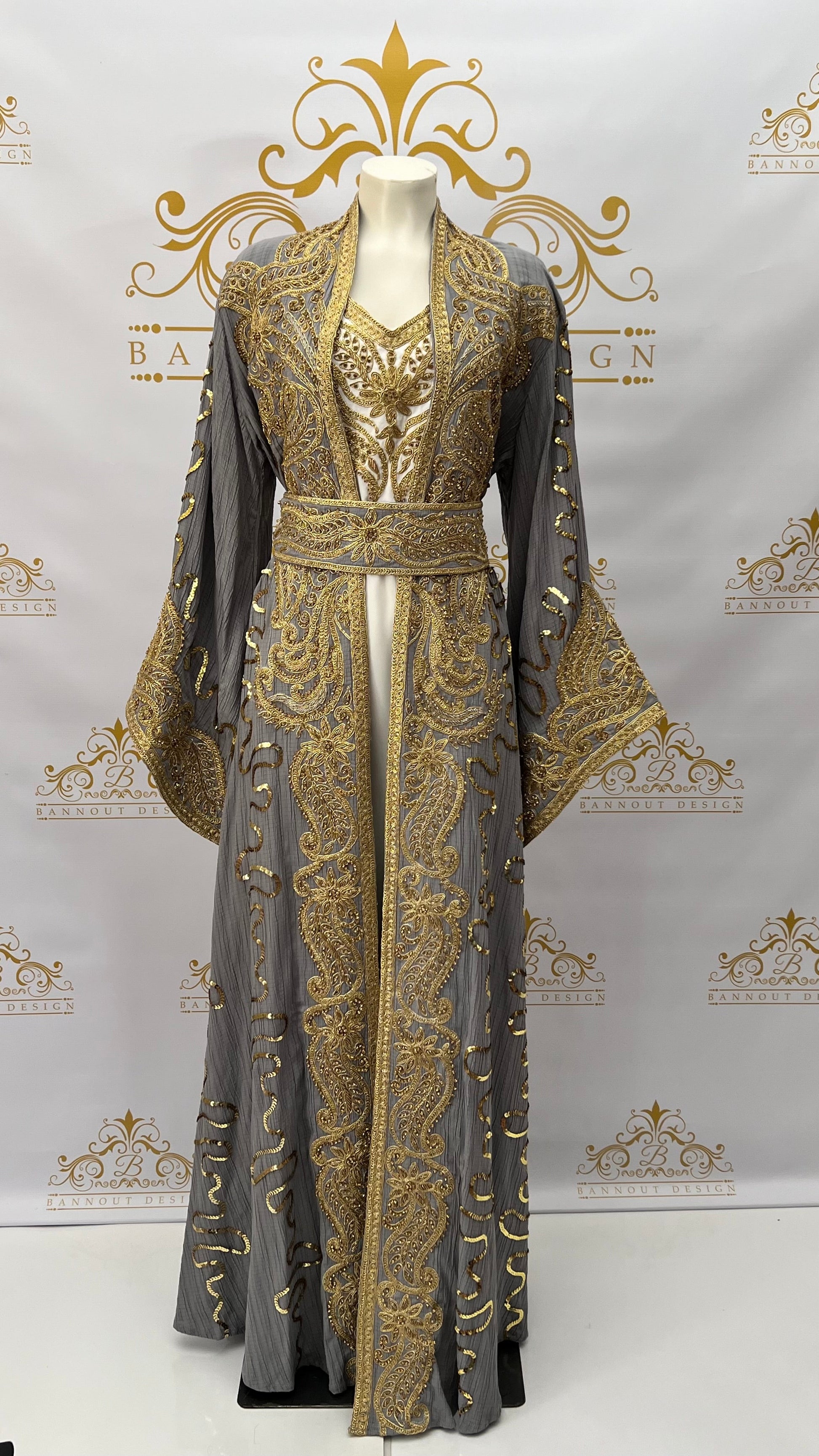 Fancy_Kaftan_Caftan_Abaya_Women_Dress_Party_Occasional_Embroidery_Beads_GREY