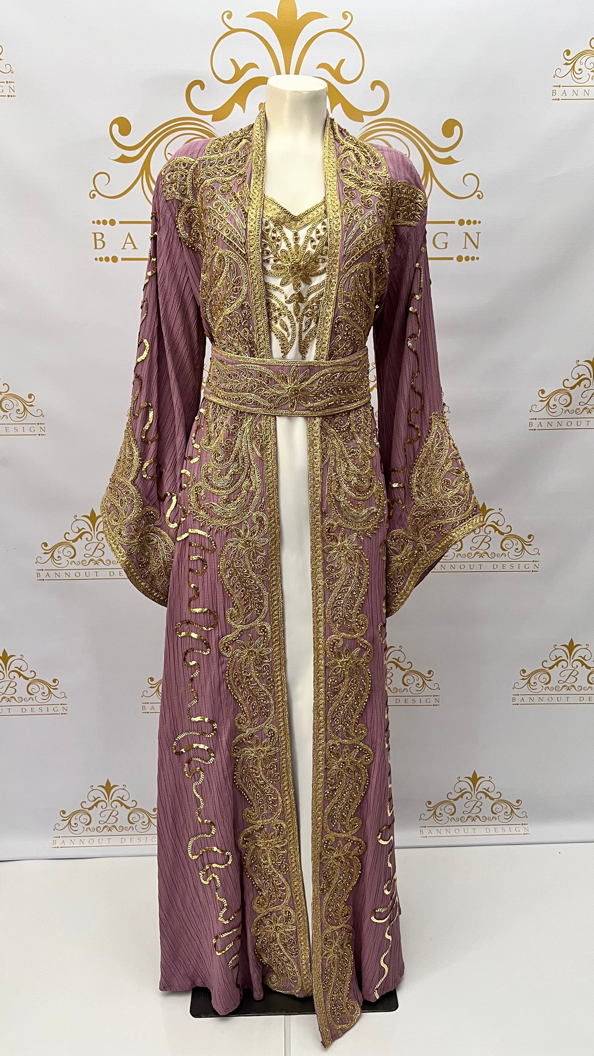Fancy_Kaftan_Caftan_Abaya_Women_Dress_Party_Occasional_Embroidery_Beads_PURPLE