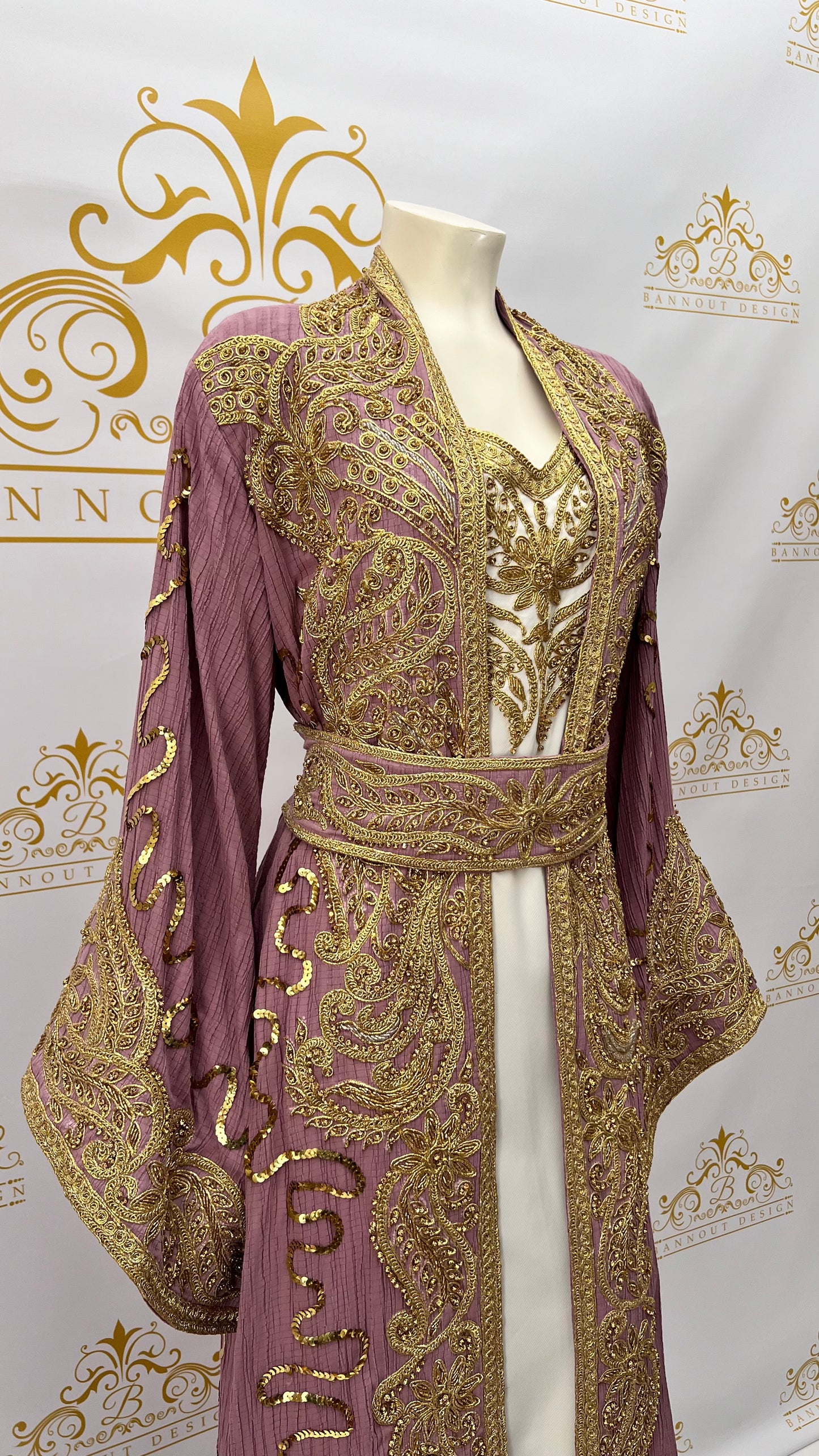 Fancy_Kaftan_Caftan_Abaya_Women_Dress_Party_Occasional_Embroidery_Beads_PURPLE