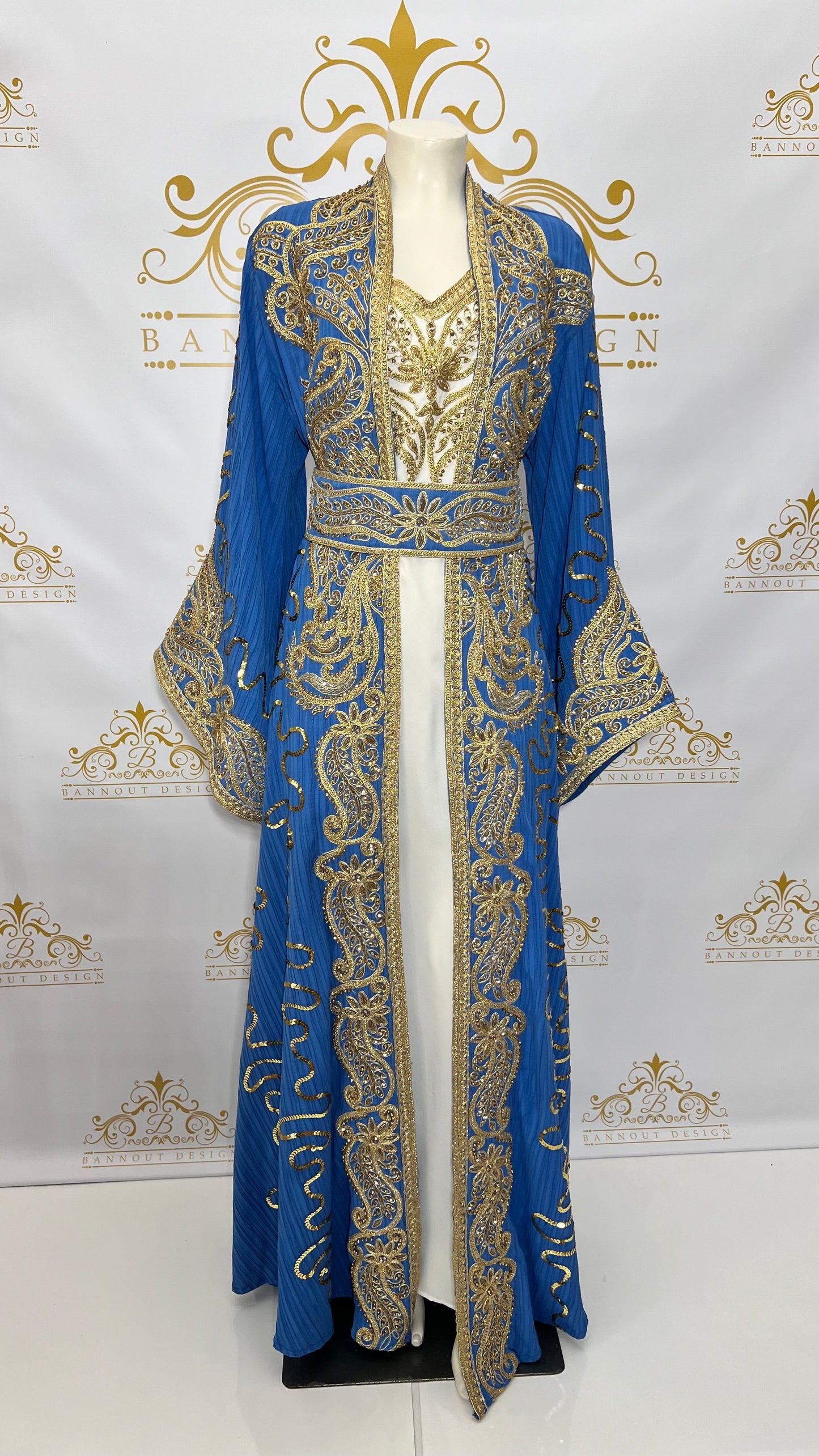 Fancy_Kftan_Caftan_Abaya_Women_Dress_Party_Occasional_Embroidery_Beads_blue_1