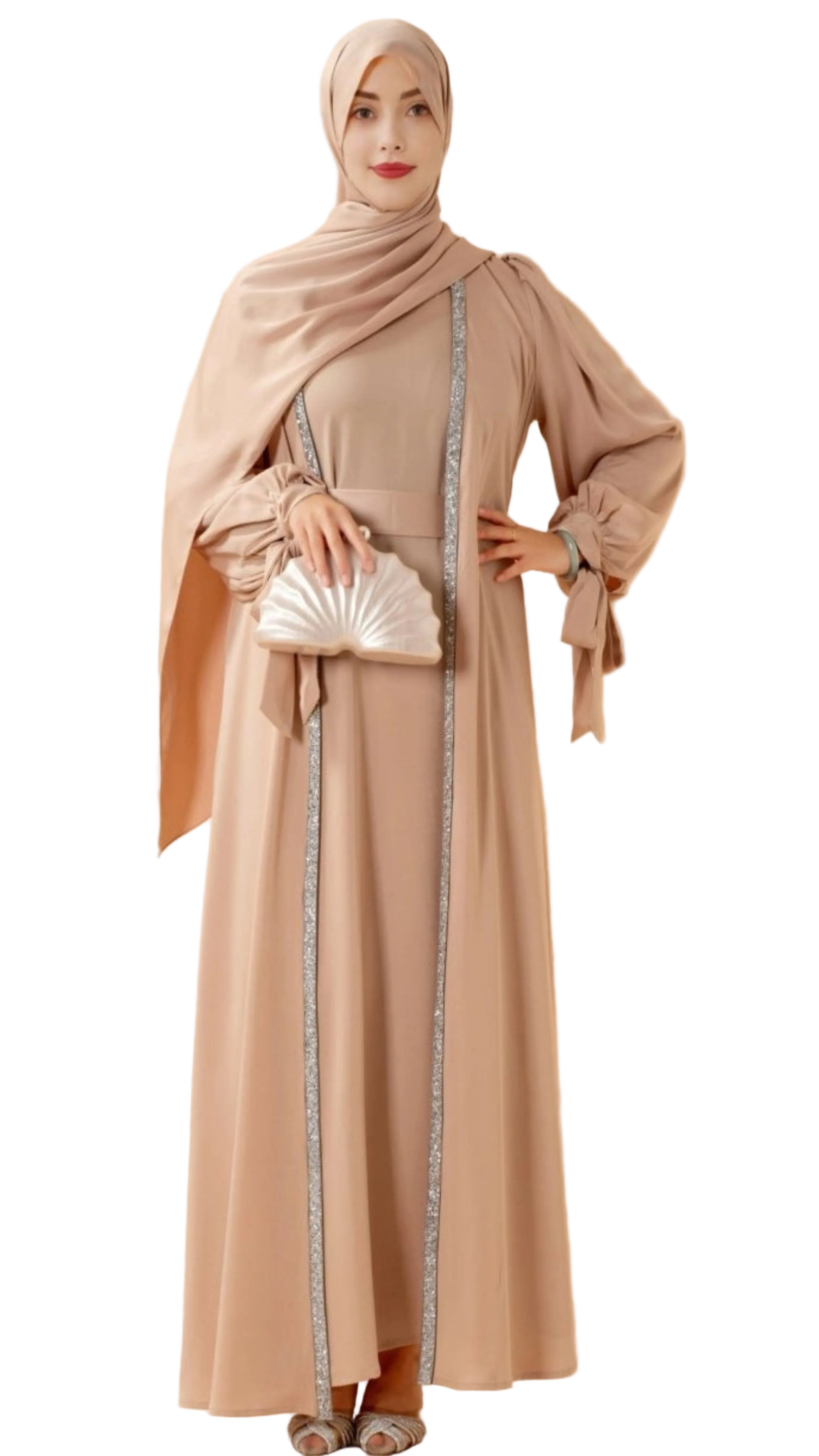 bow-tie-sleeve-abaya-set-with-long-sleeve-inner-dress-moa026-2181573
