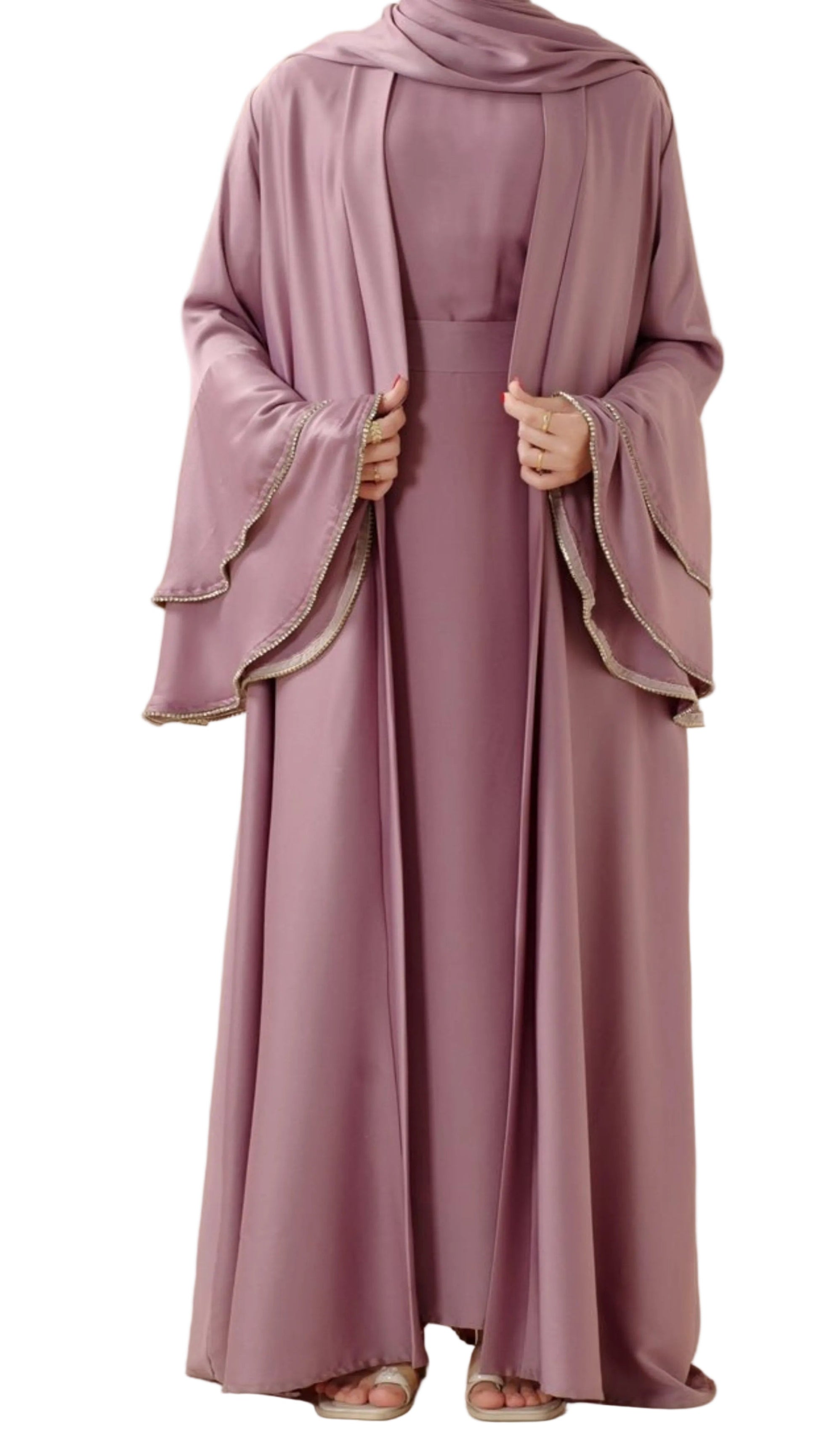 crepe-satin-ruffle-sleeve-abaya-5-piece-set-moa033-241806