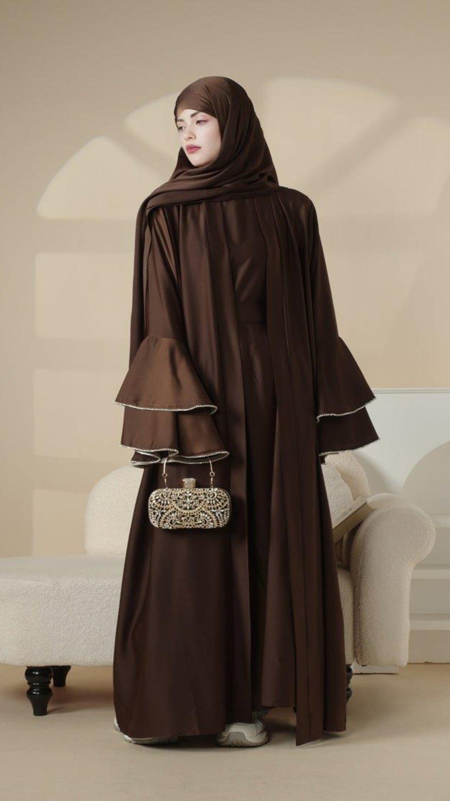 crepe-satin-ruffle-sleeve-abaya-set-5-piece-756661