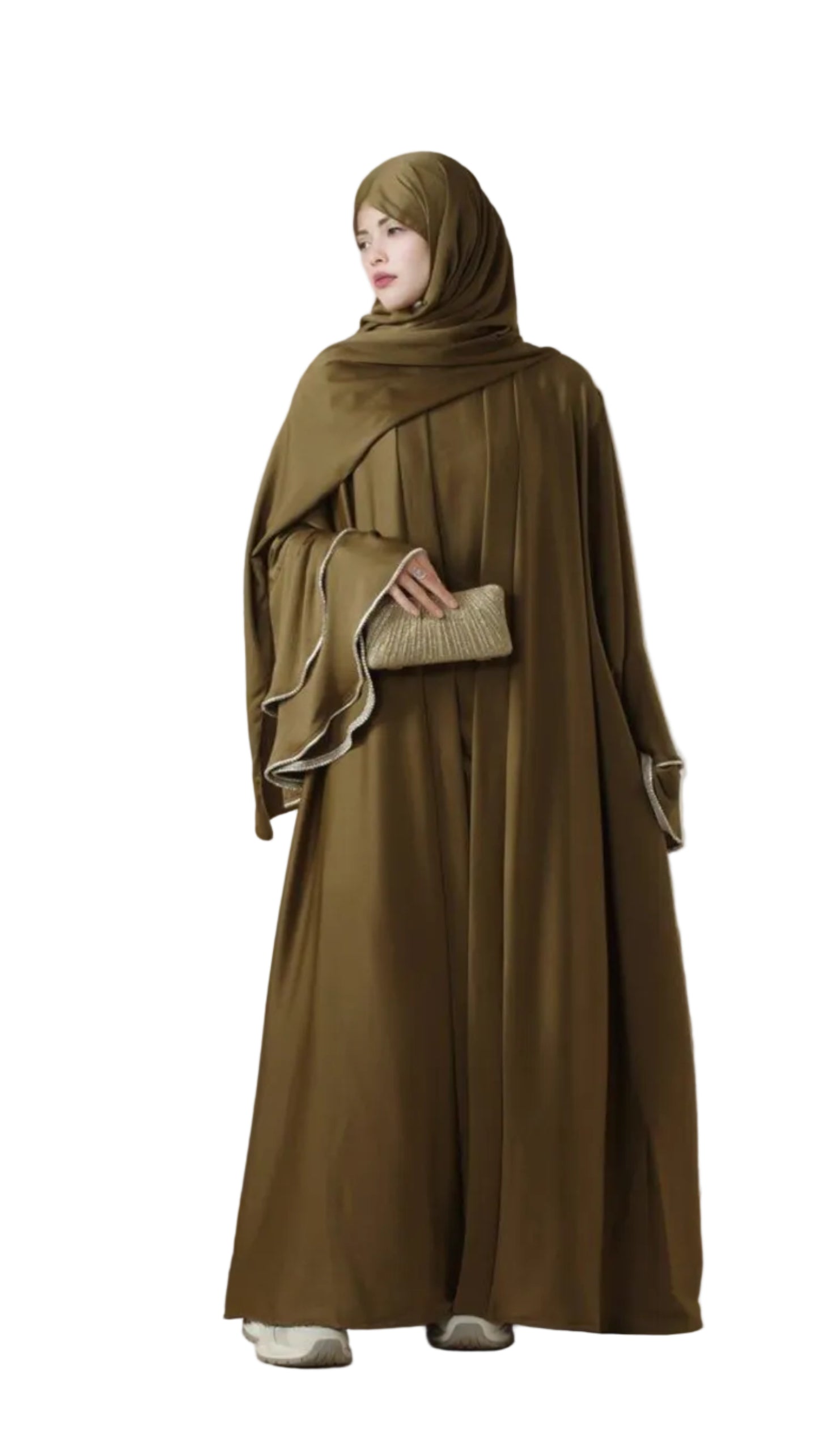 crepe-satin-ruffle-sleeve-abaya-set-5-piece-756661